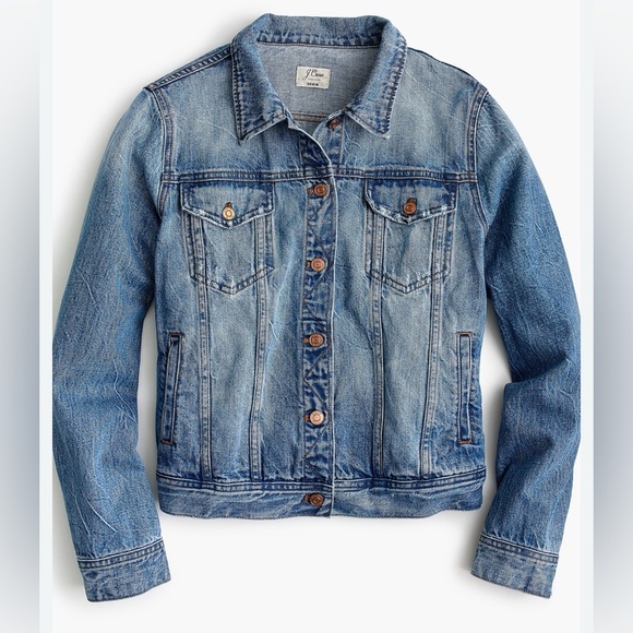 J. CREW BUTTON FRONT CLASSIC DENIM JEAN TRUCKER JACKET WOMENS SMALL - Picture 6 of 9
